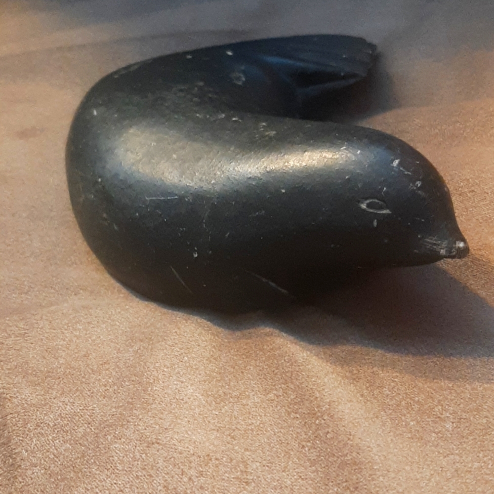Inuit soapstone carving of a Seal